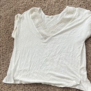 Elegant White Lace Trim Top